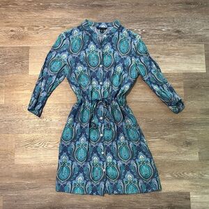 Tommy Hilfiger Teal and Blue Paisley Dress